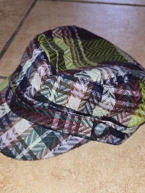 D&Y- Multicolor- Plaid- Chevron- Cadet Hat- Green- NWOT